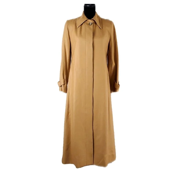 Herve Bernard by Bernard Holtzman Camel Wool Blend Trench Coat - Picture 2 of 10